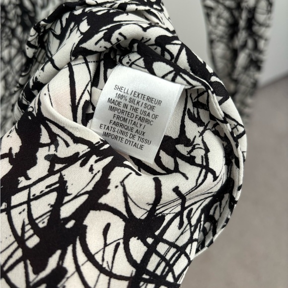 Milly silk white and black button down shirt - Picture 3 of 4